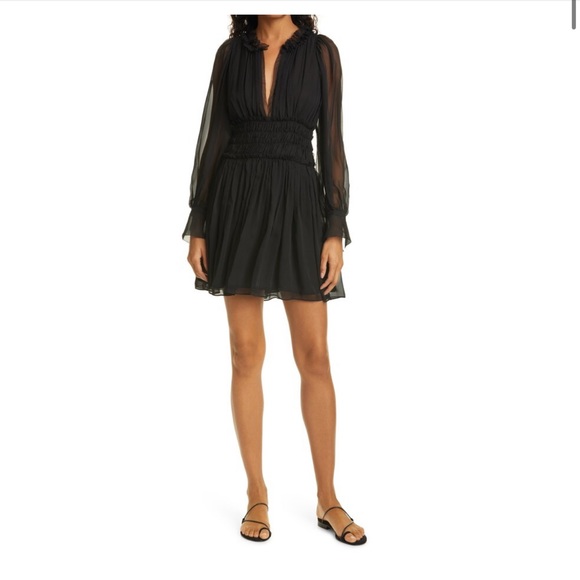 Rebecca Taylor Dresses & Skirts - Rebecca Taylor Black Silk Chiffon Dress- Size 10